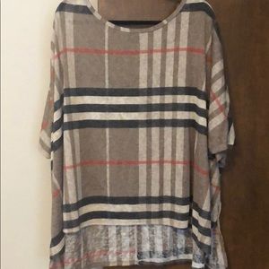 Andree by unit plaid knot top new 3x